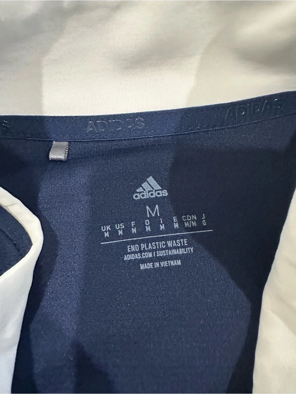 adidas Men's Navy Half-Zip Performance Pullover with White Trim